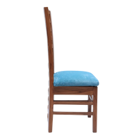 Side View of Stride Teak Wood Dining Chair (teak Blue)