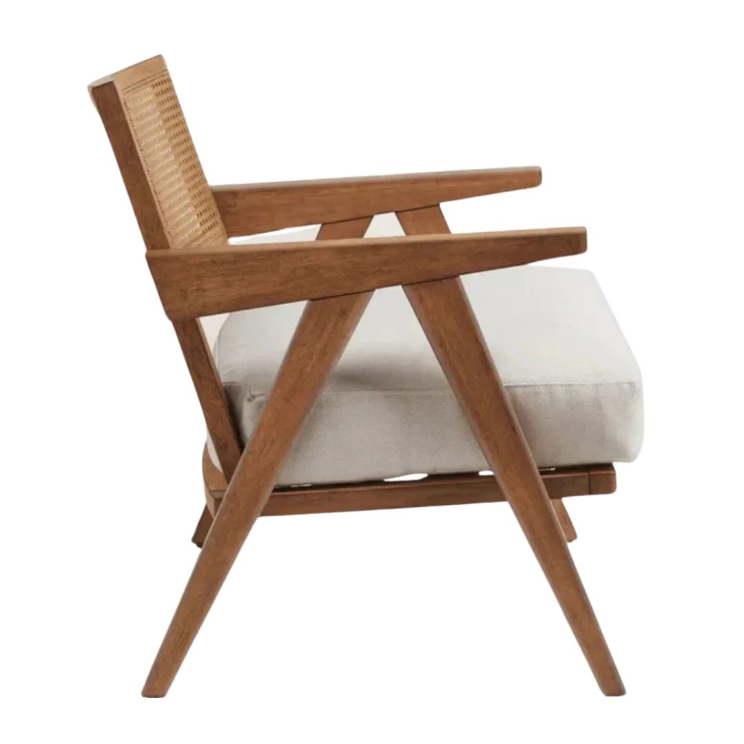 Side View of Velora Teak Wood Lounge Chairs (Teak)