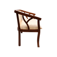 Side View of Verior Solid Wood Love Sofa (Teak Beige)