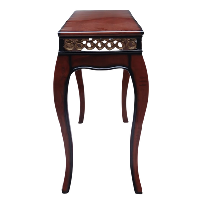 Side View of Vortex Solid Wood Console Table (Brown Gold)