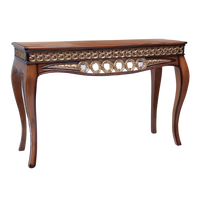 Side View of Vortex Solid Wood Console Table (Teak Gold)