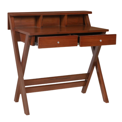 Side Zoom Angle of Wisdom Solid Wood Writing Table (Teak)