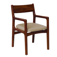 Haven Teak Wood Arm Chairs (Brown) Side Angle