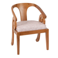 Side Angle of Arlaxa Teak Wood Arm Chair (Teak Beige)