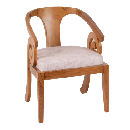 Side Angle of Arlaxa Teak Wood Arm Chair (Teak Beige)
