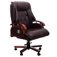 Side View Of Galician Recliner Office Executive Chair (Brown) 