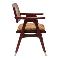 Side View of Aakar Teak Wood Arm Chairs (Brown Gold)