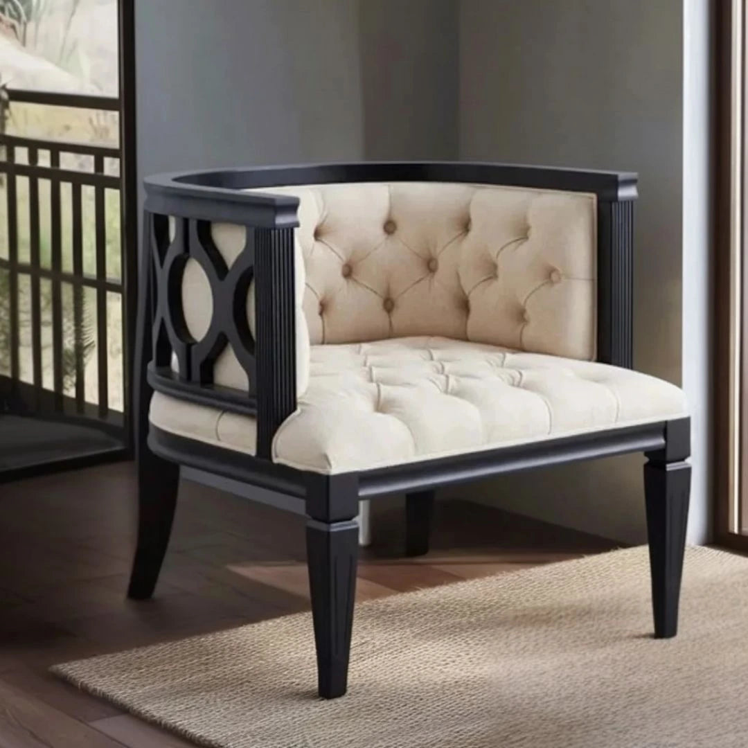 Sienna Curved Lounge Chair (Black) Lifestyle Image