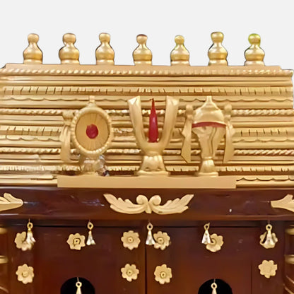 Simha Teak Wood Mandap (Brown) zoom view 