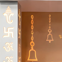 Siyom Wooden Corian Mandir (White) close view
