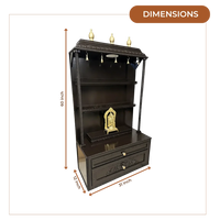 Smruti Teak Wood Mandap (Choco Brown) dimensions