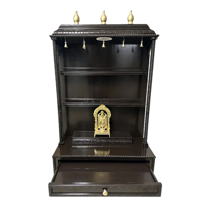 Smruti Teak Wood Mandap (Choco Brown) open door view