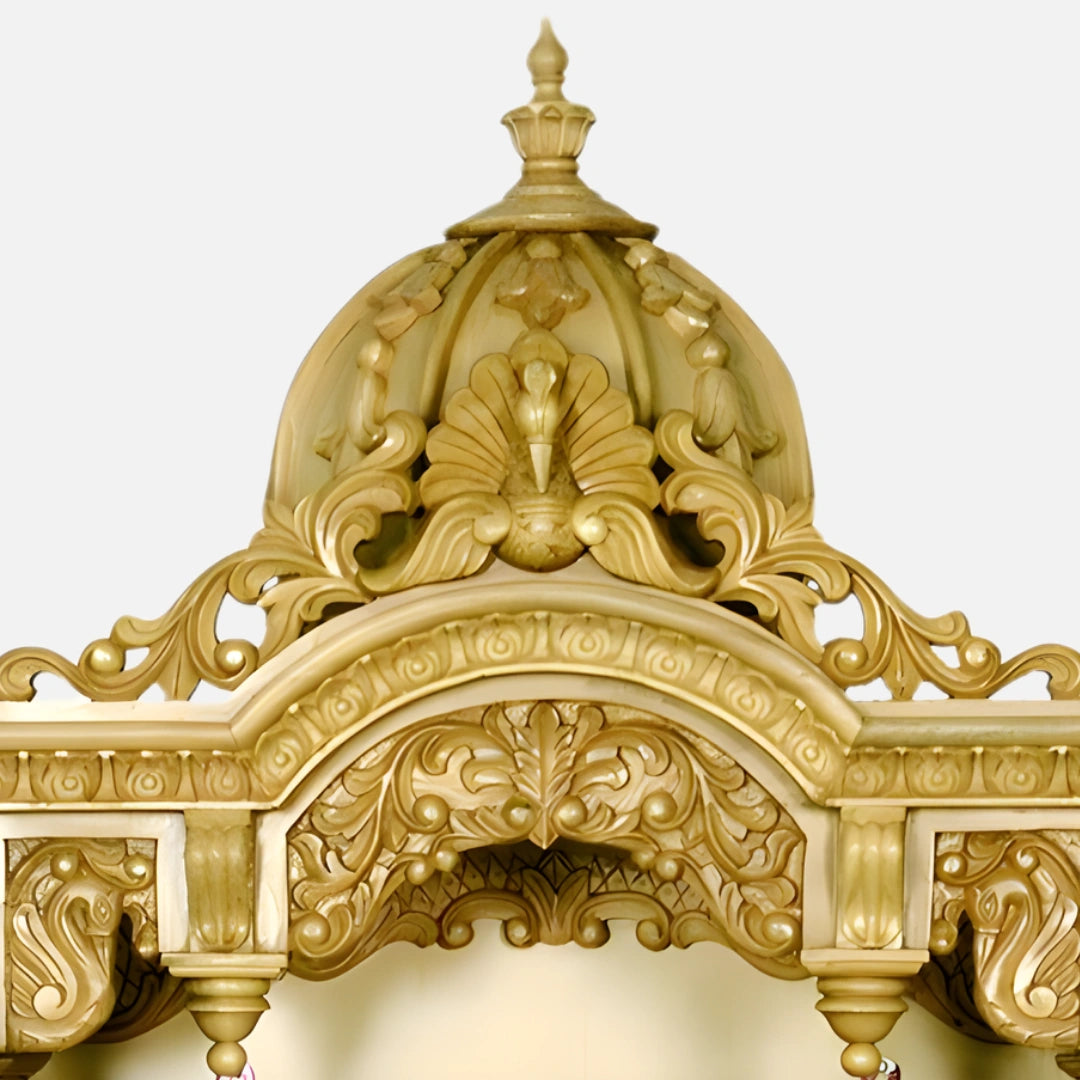 Someshwara Teak Wood Mandir (gold) dome