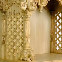 Someshwara Teak Wood Mandir (gold) jalli