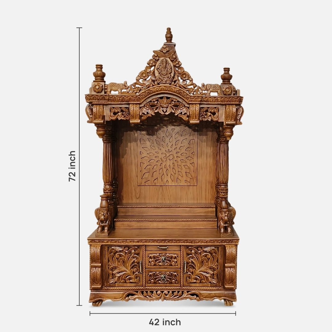 Somnath Teak Wood Mandap (Teak) dimensions