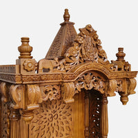  Somnath Teak Wood Mandap (Teak) top zoom view 