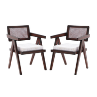 Sora Teak Wood Lounge Chairs (Brown Beige) 2 chair place together 