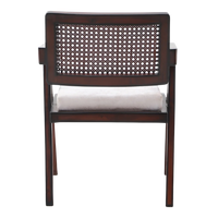 Sora Teak Wood Lounge Chairs (Brown Beige) back view