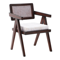 Sora Teak Wood Lounge Chairs (Brown Beige) side angle