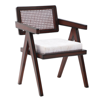 Sora Teak Wood Lounge Chairs (Brown Beige) side angle