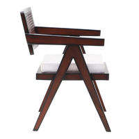 Sora Teak Wood Lounge Chairs (Brown Beige) side view