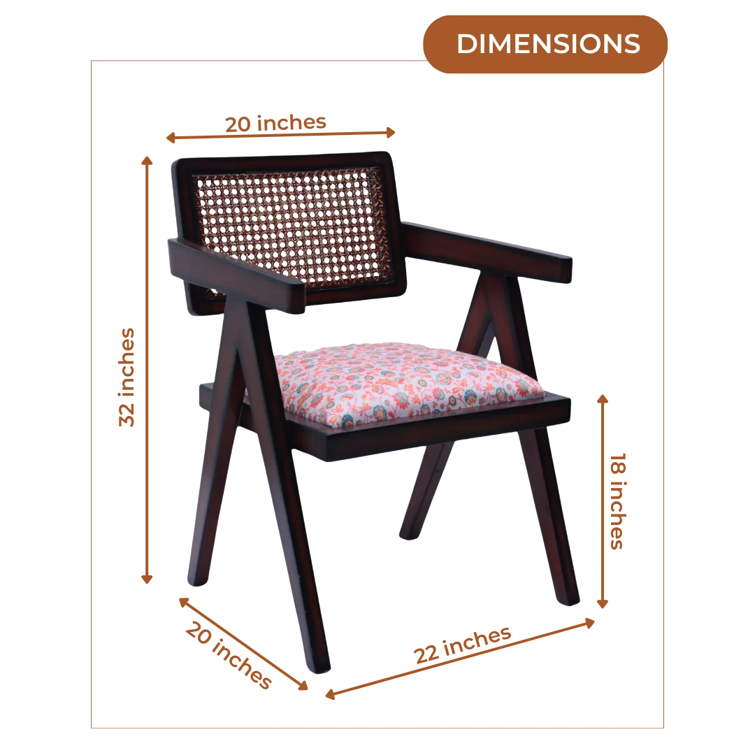 Sora Teak Wood Lounge Chairs (Brown White) dimensions