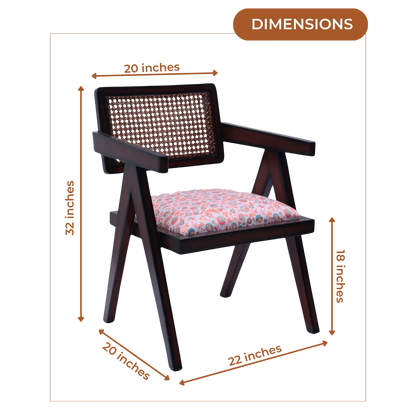 Sora Teak Wood Lounge Chairs (Brown White) dimensions