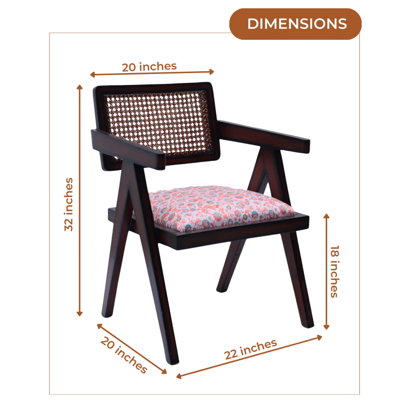 Sora Teak Wood Lounge Chairs (Brown White) dimensions