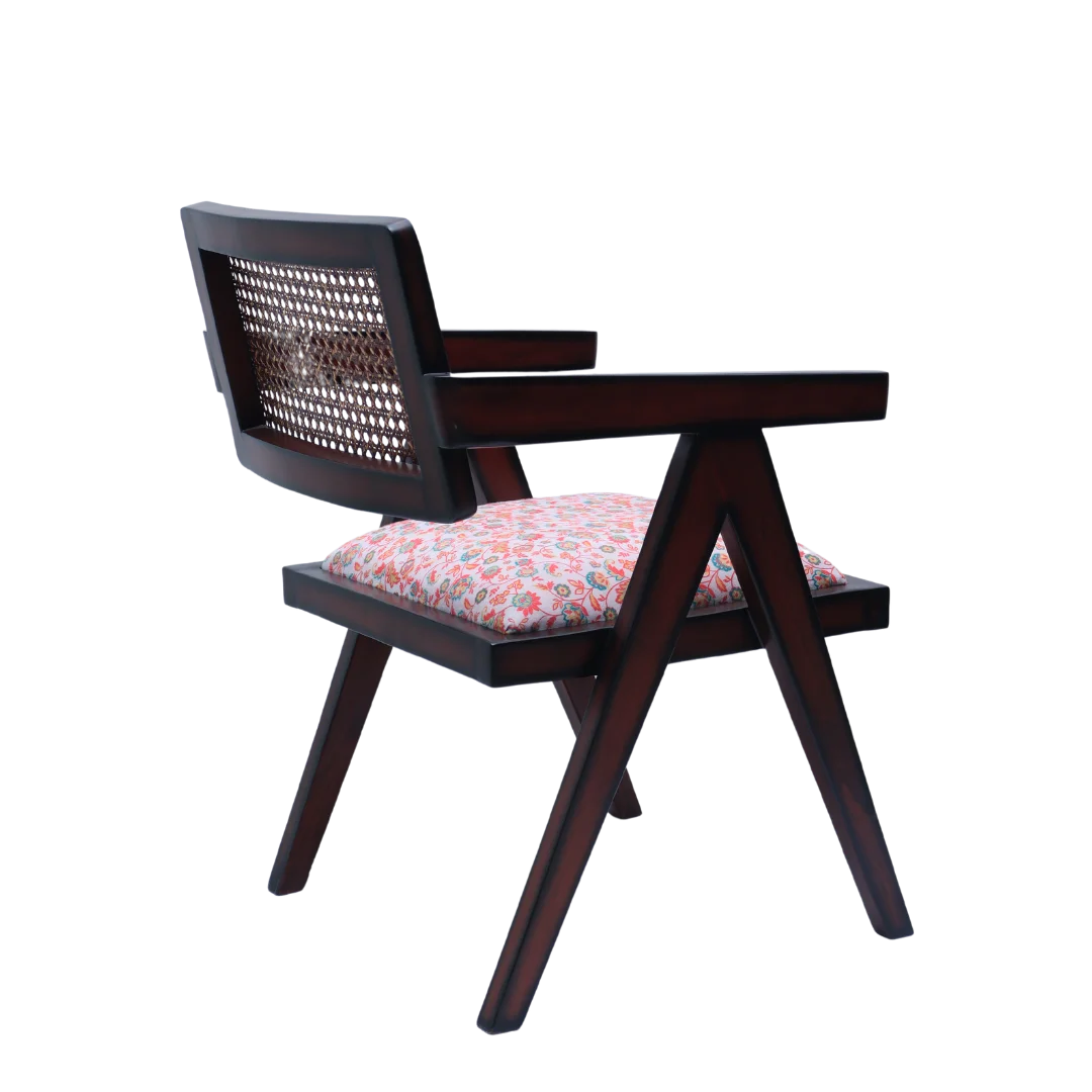 Sora Teak Wood Lounge Chair (Brown White) 