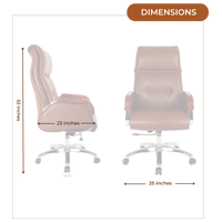 Sperity High Back Office Executive Chair (Brown) Dimensions
