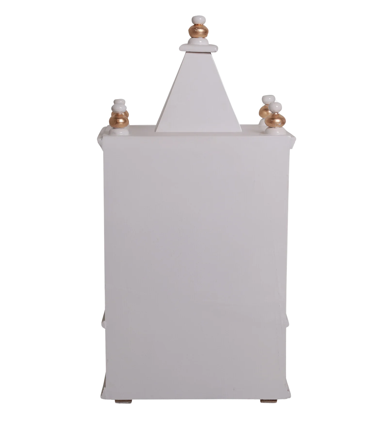 Sphatika Wall Mount Pooja Mandir without Door (White Gold) Backside Image