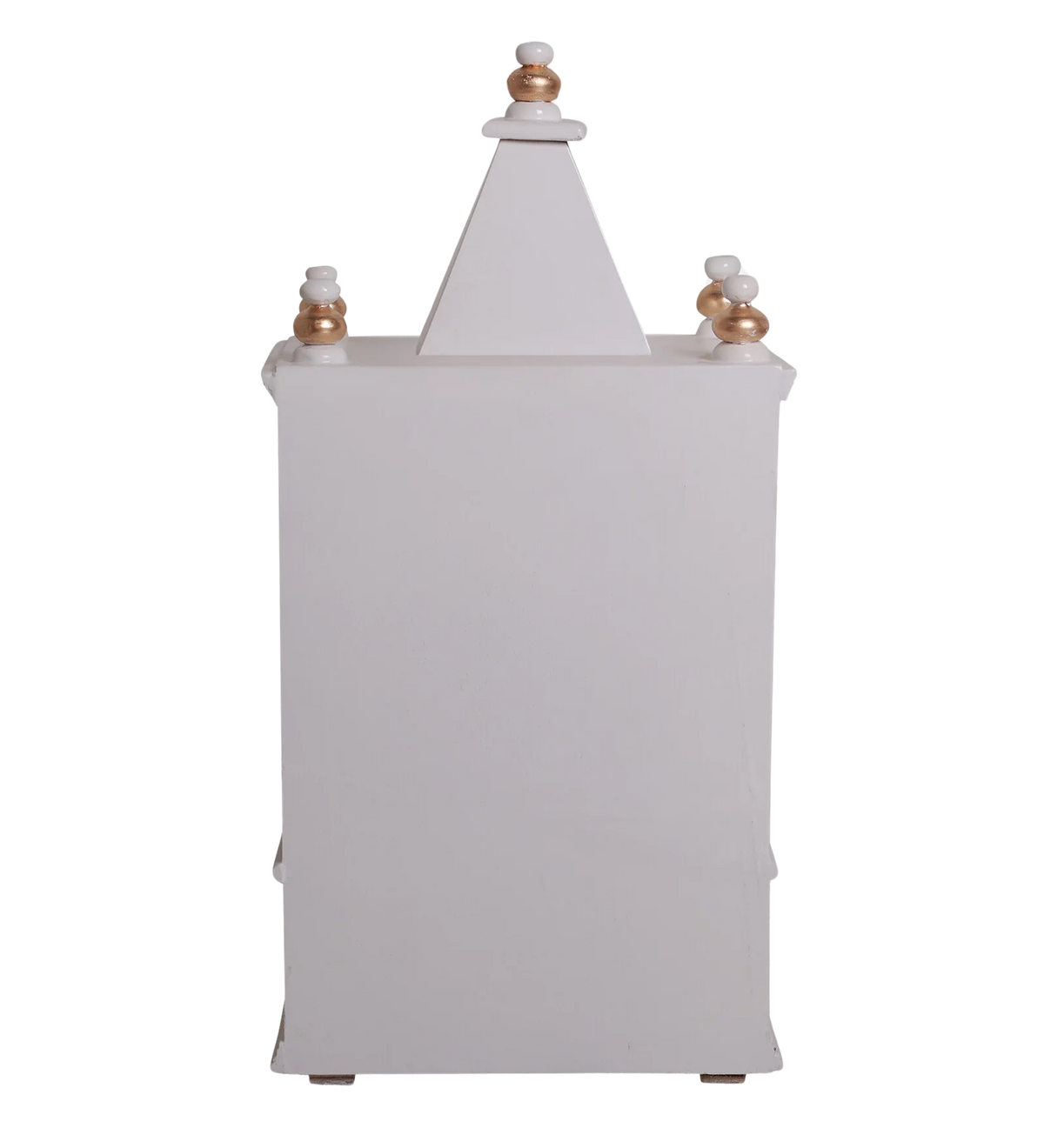 Sphatika Wall Mount Pooja Mandir without Door (White Gold) Backside Image