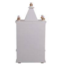 Sphatika Wall Mount Pooja Mandir without Door (White Gold) Backside Image