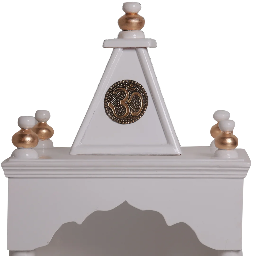 Sphatika Wall Mount Pooja Mandir without Door Zoom View(White Gold)