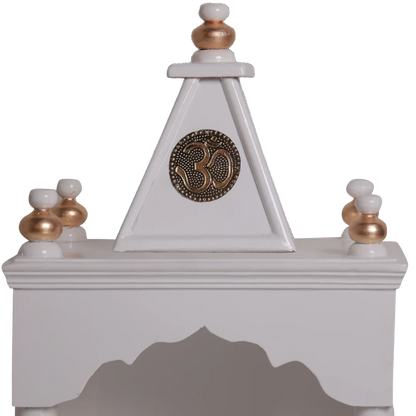 Sphatika Wall Mount Pooja Mandir without Door Zoom View(White Gold)
