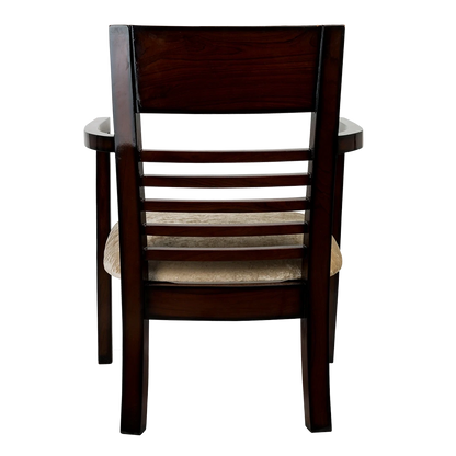 Spring Brown Accent Wooden Arm Chairs in Brown color back view