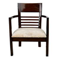 Spring Brown Accent Wooden Arm Chairs in Brown color front view