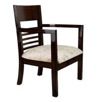 Spring Brown Accent Wooden Arm Chairs in Brown color 45° side view