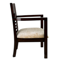 Spring Brown Accent Wooden Arm Chairs in Brown color side view