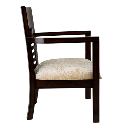 Spring Brown Accent Wooden Arm Chairs in Brown color side view