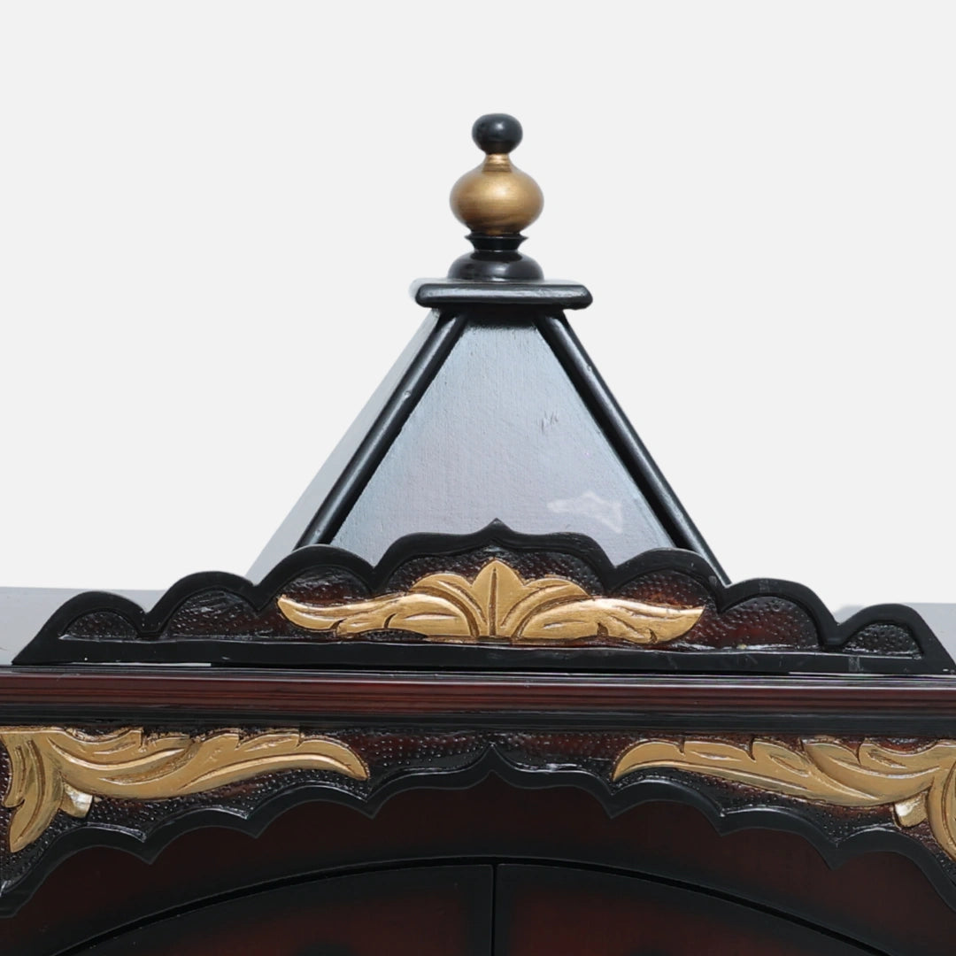 Sharan Teak Wood Mandir (Brown Gold) zoom view 