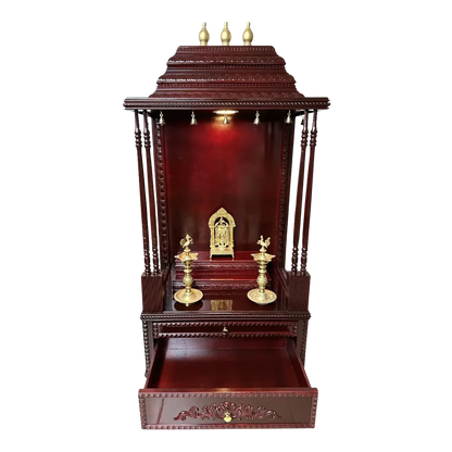 SriManohar Teak Wood Mandap (Cherry) open Door view