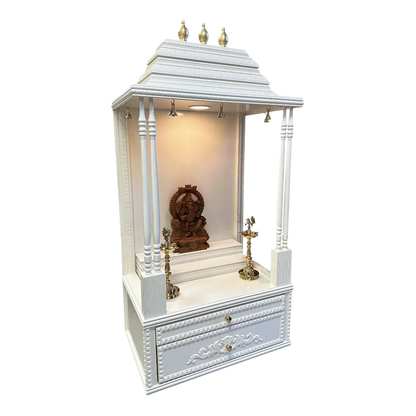 SriManohar Teak Wood Mandap (White) Side view