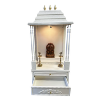 SriManohar Teak Wood Mandap (White) open door view