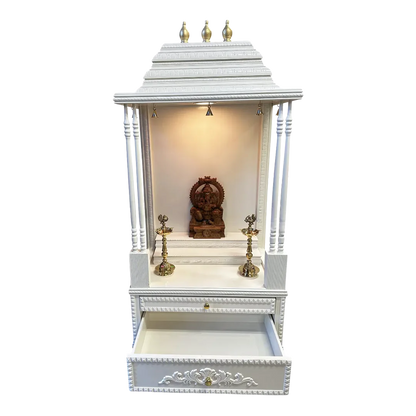 SriManohar Teak Wood Mandap (White) open door view