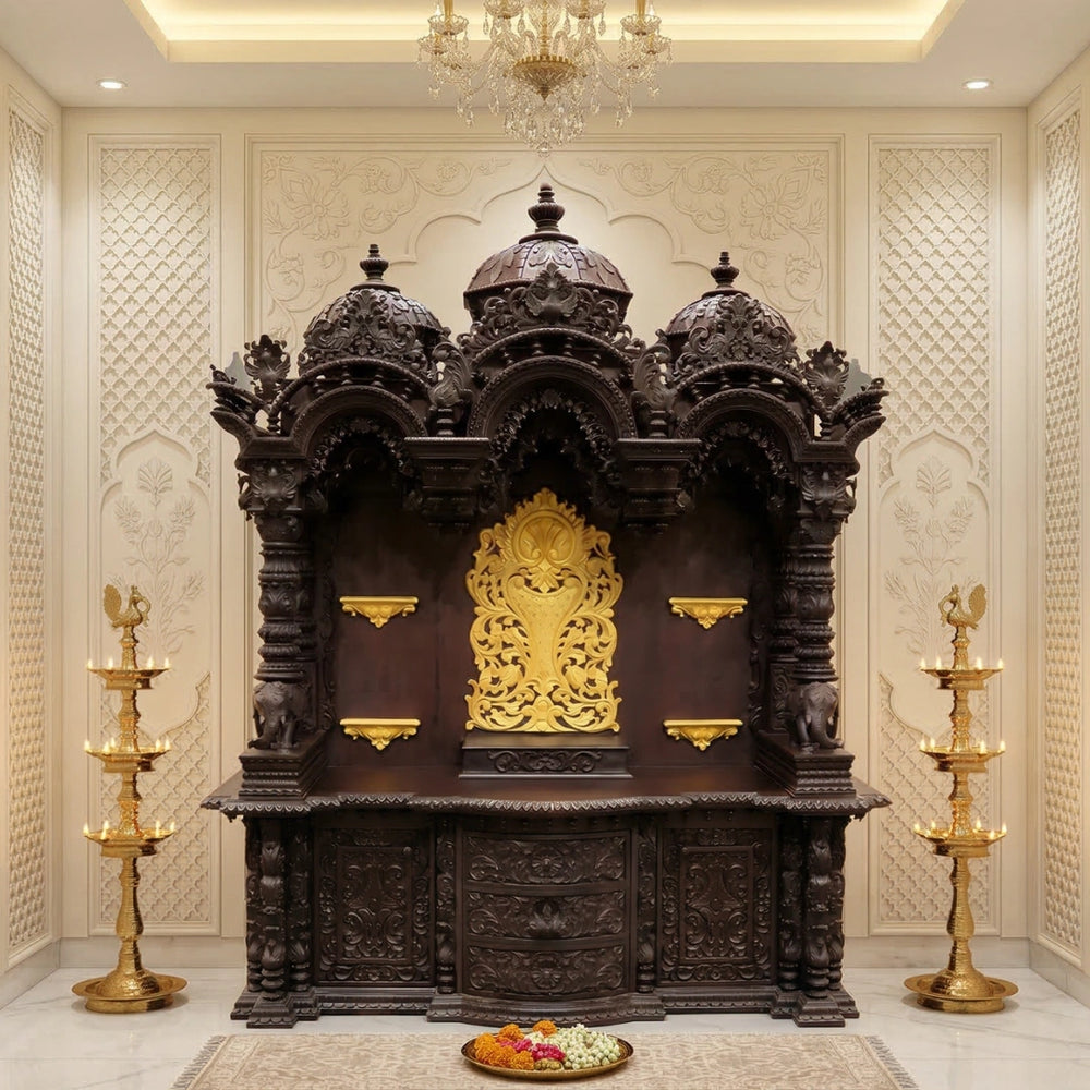 Srikalahasti Teak Wood Mandap (Cherry) lifestyle view 