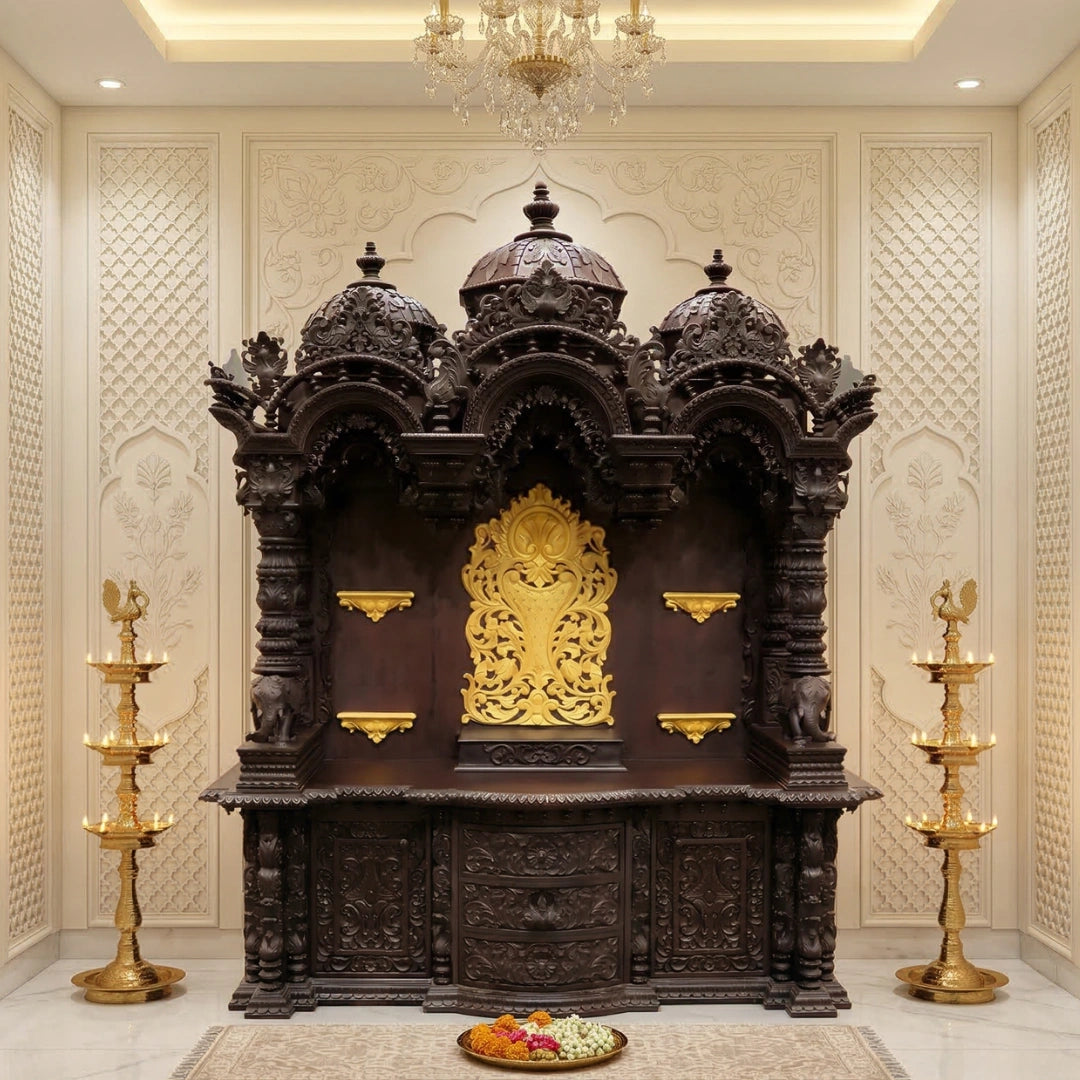 Srikalahasti Teak Wood Mandap (Cherry) lifestyle view 