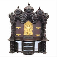 Srikalahasti Teak Wood Mandap (Cherry) open drawer front view