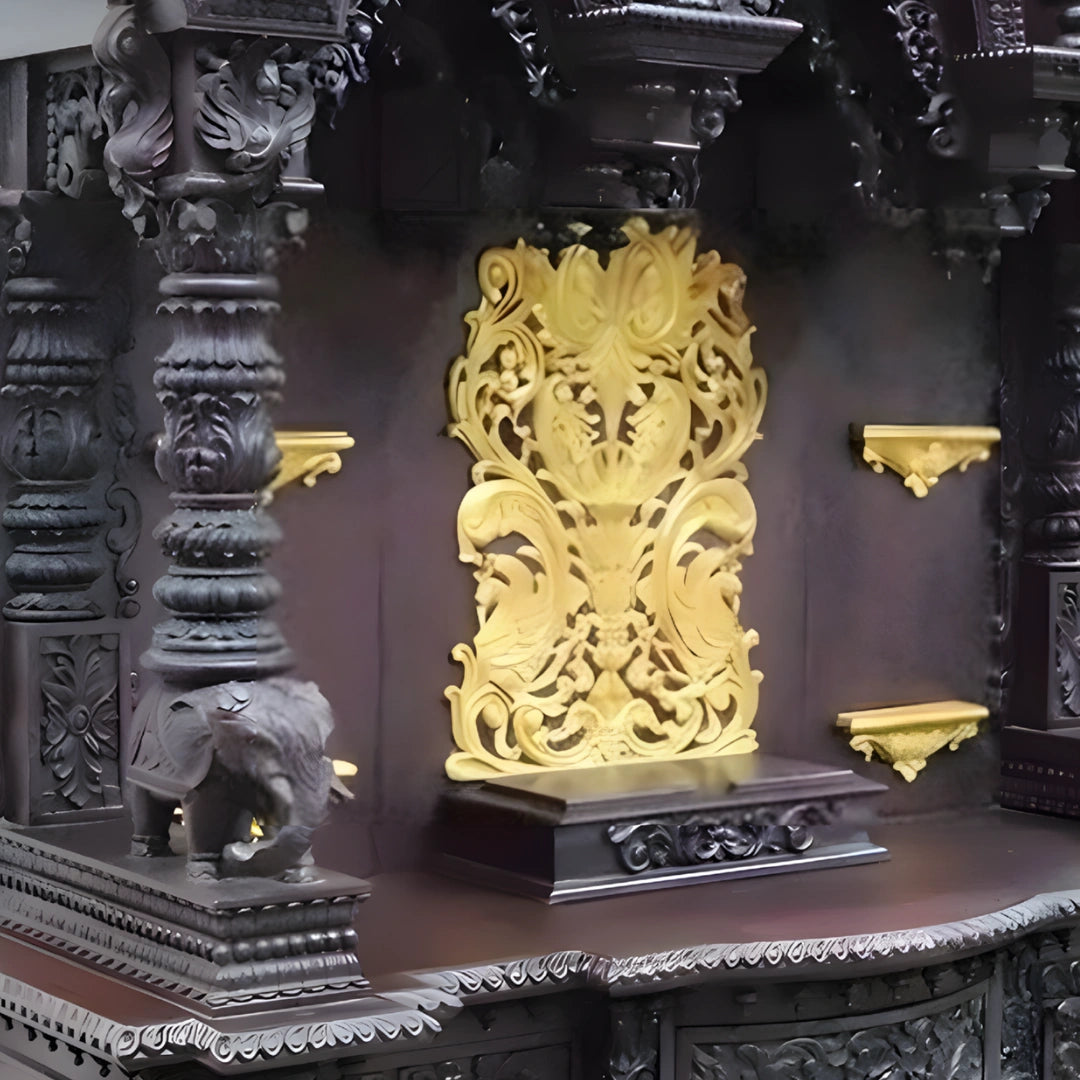 Srikalahasti Teak Wood Mandap (Cherry)pillars