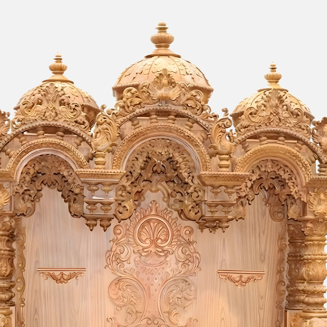 Srikalahasti Teak Wood Mandap (Teak) dome carving 